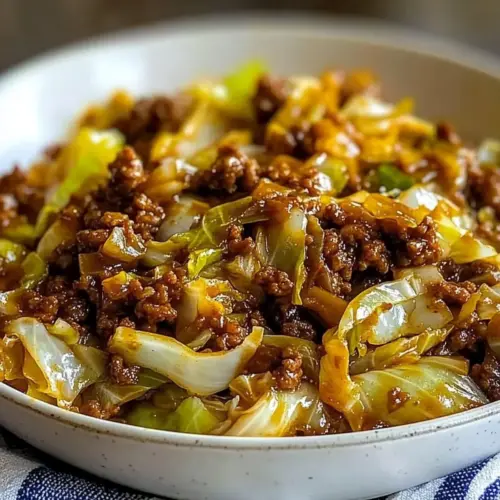 Low Carb Mongolian Ground Beef Cabbage