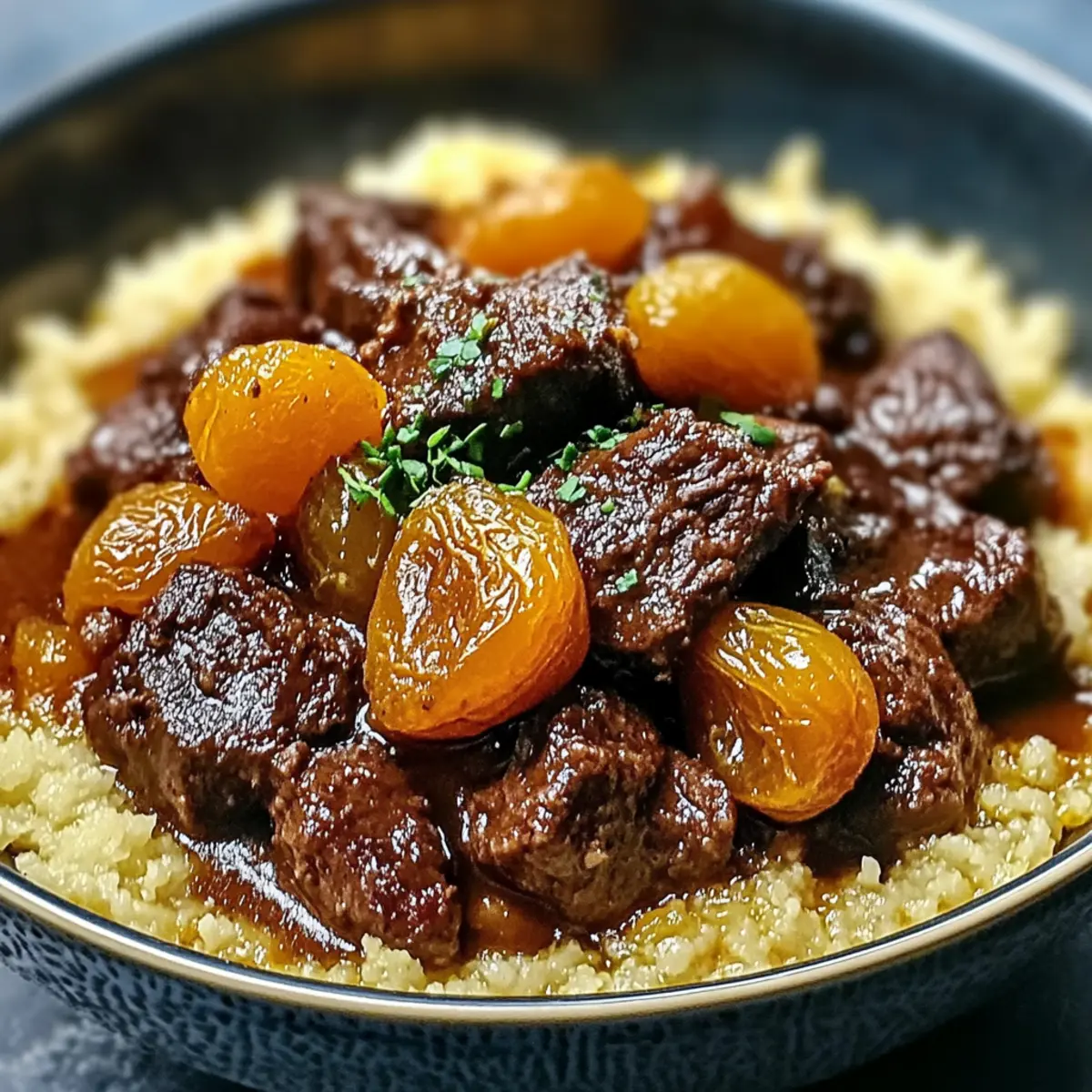 Moroccan-Inspired Beef Stew with Apricots