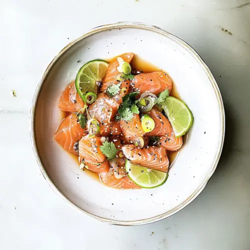 Salmon Crudo with Soy Sesame Dressing