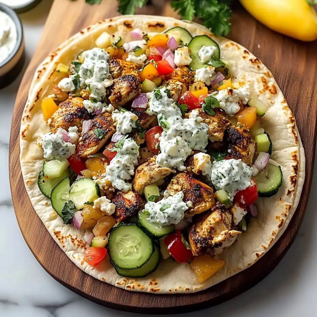 Grilled Mediterranean Chicken Tacos