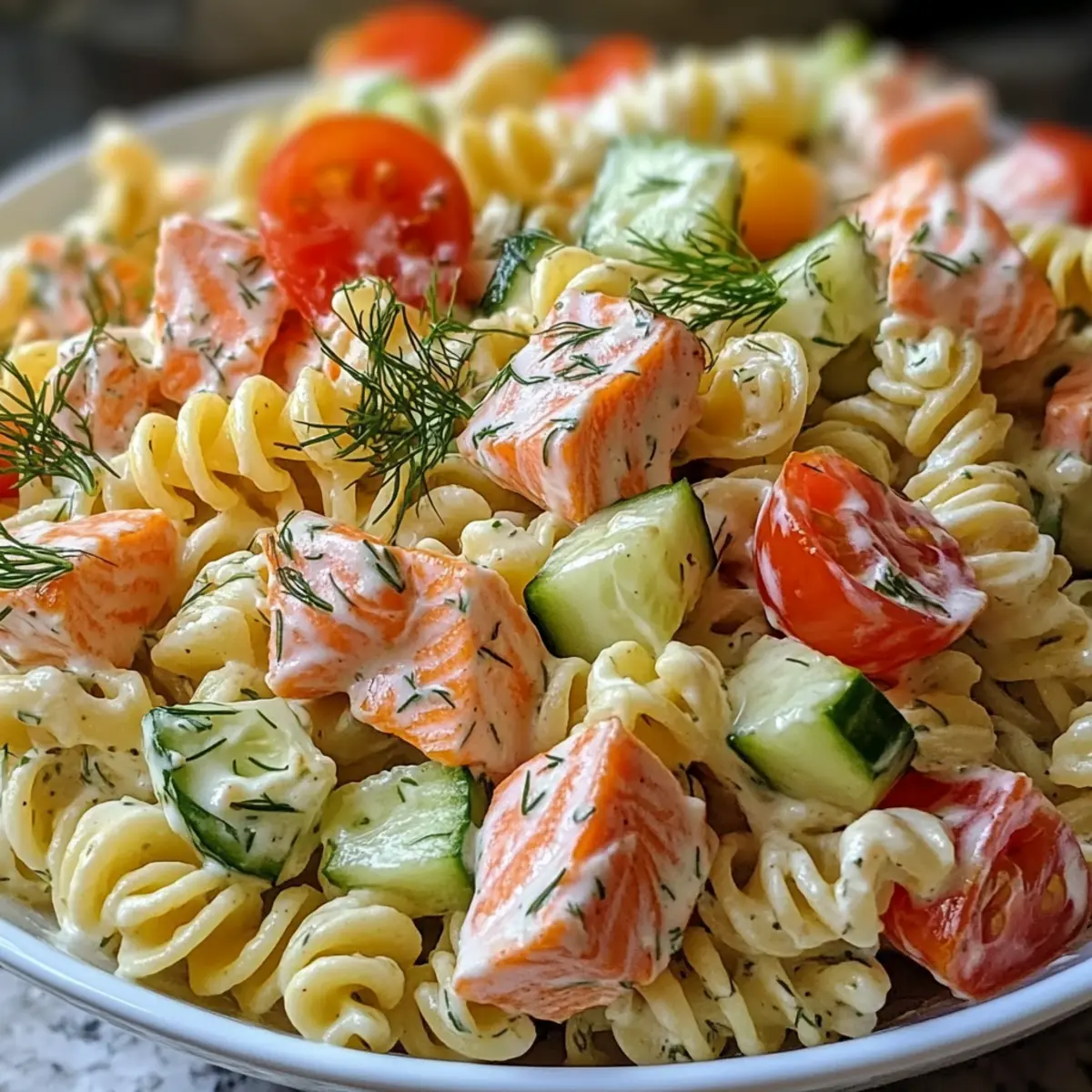 Creamy Cold Salmon Pasta