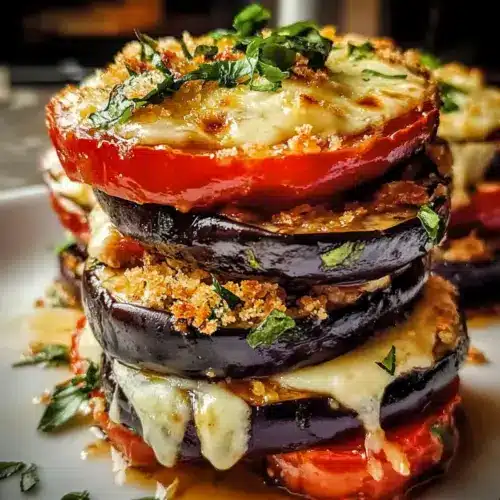 Baked Eggplant and Tomato Stacks