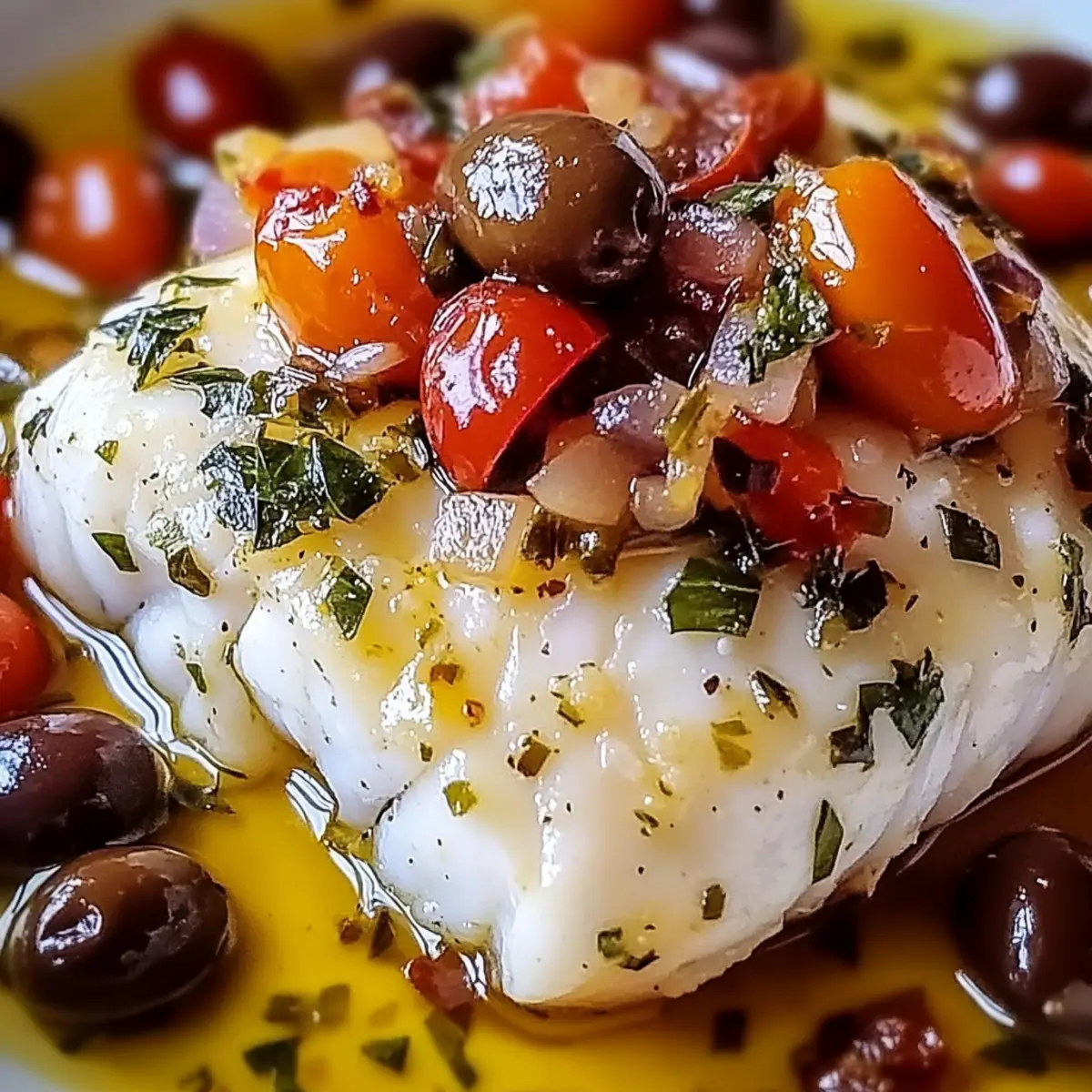 Mediterranean Baked Cod with Olives