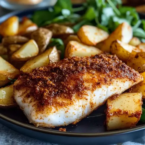 Cajun Cod with Smoky Potato Wedges
