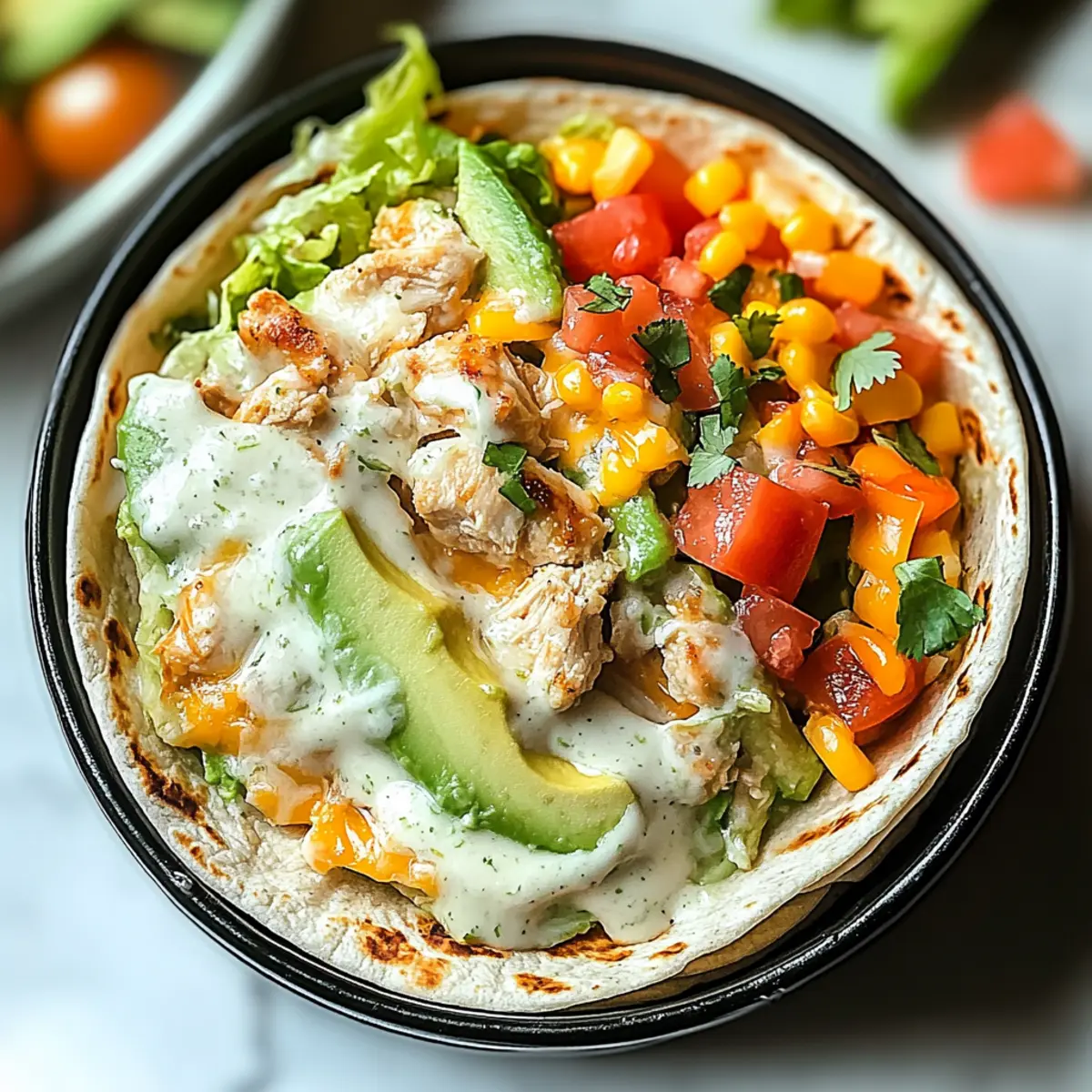 Chicken Avocado Ranch Burritos