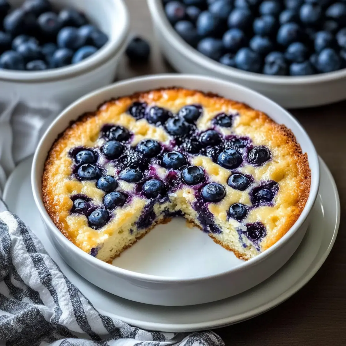 Flourless Cottage Cheese Blueberry Cake