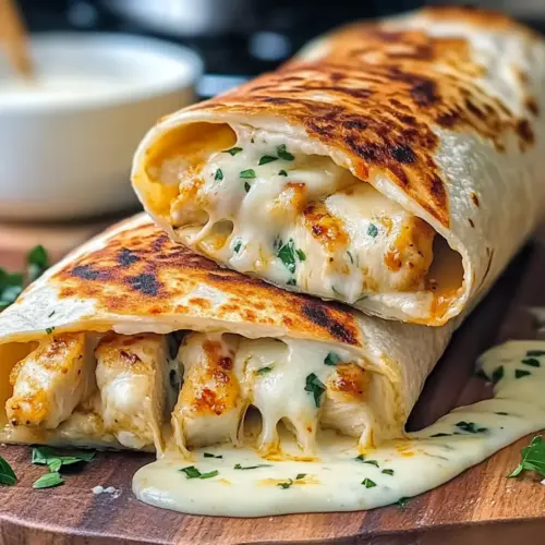 Low Carb Cheesy Garlic Chicken Wraps