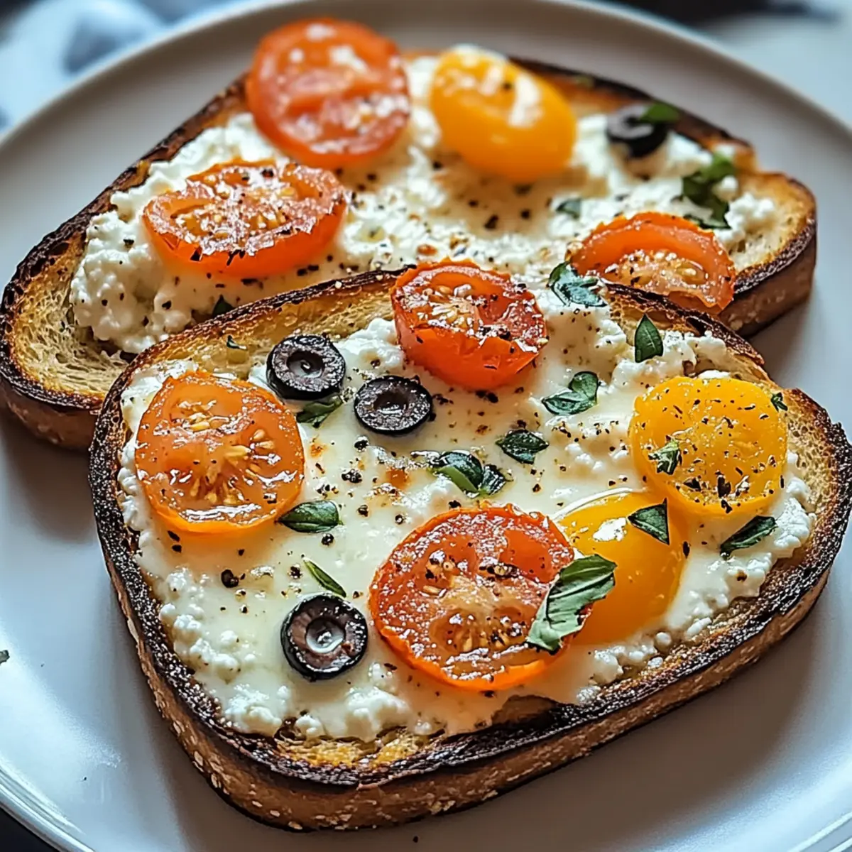 Air Fryer Cottage Cheese Pizza Toast