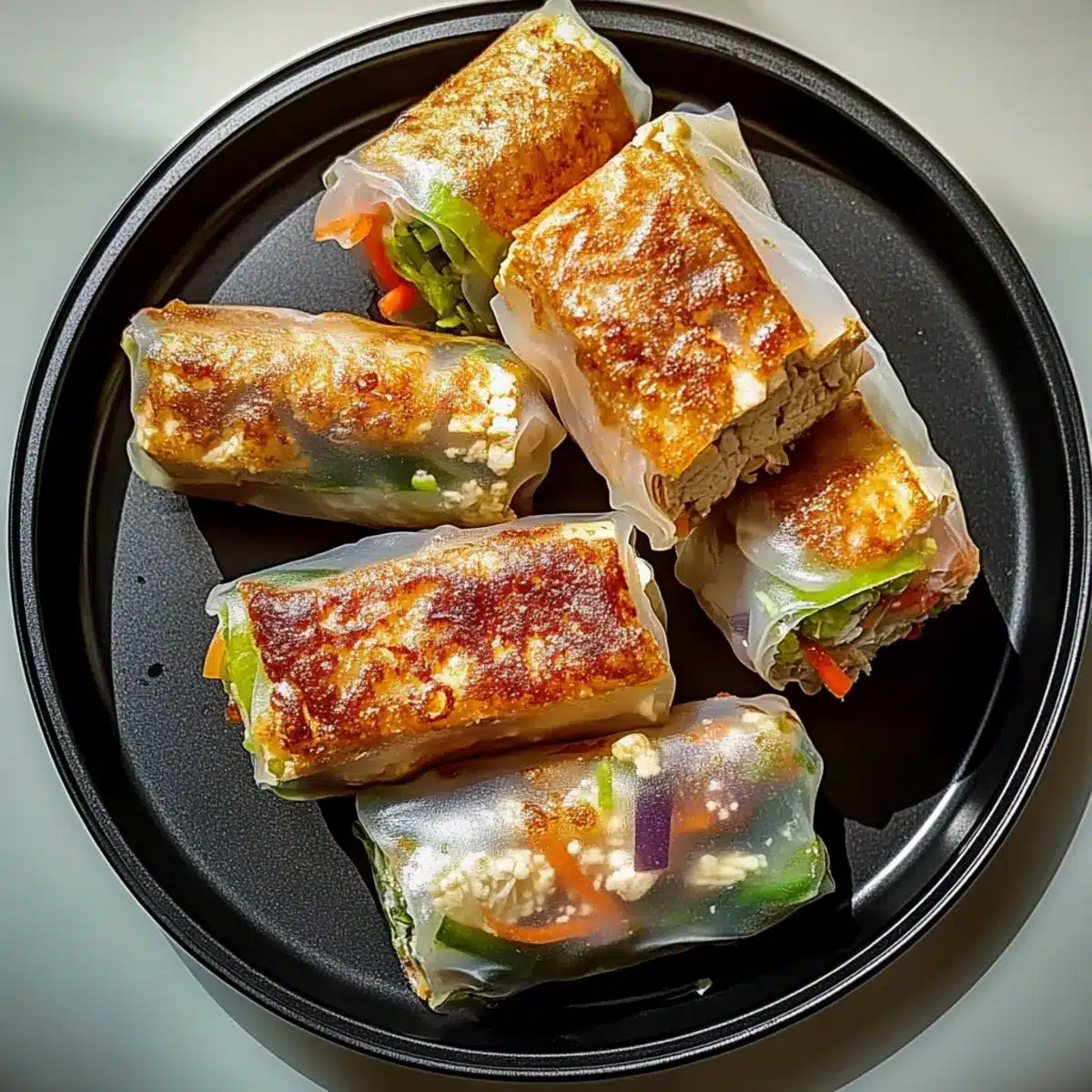 air fryer rice paper noodle rolls