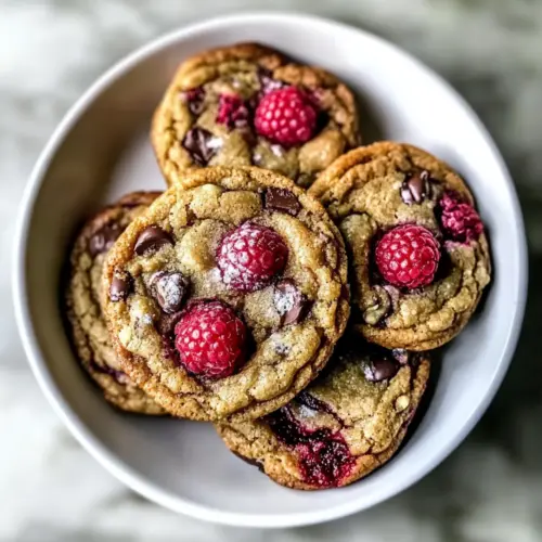 Brown Butter Raspberry Chocolate Chip Cookies