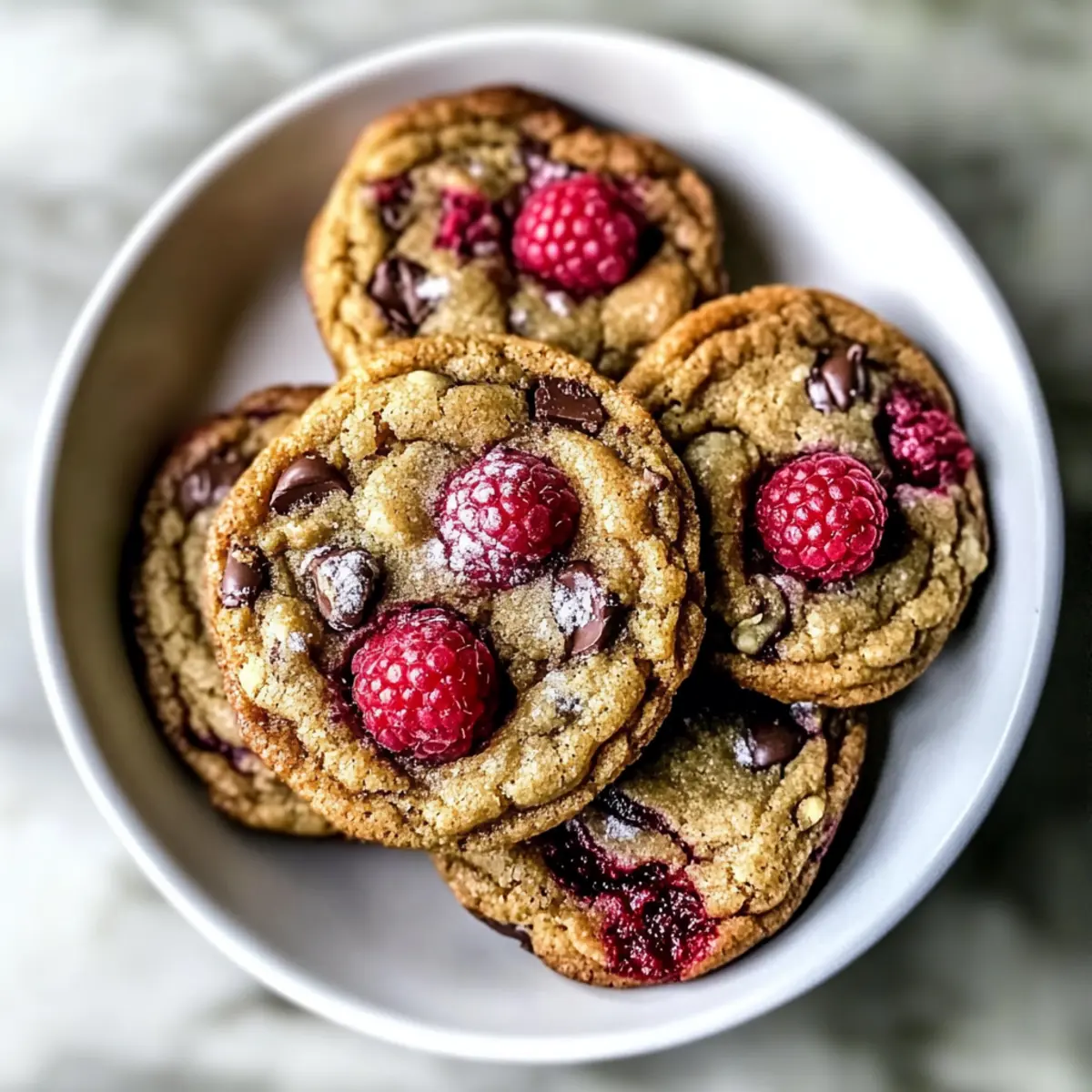 Brown Butter Raspberry Chocolate Chip Cookies