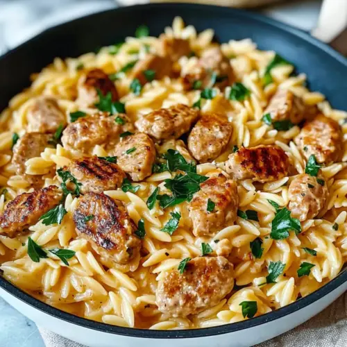 Creamy Chicken Sausage Orzo