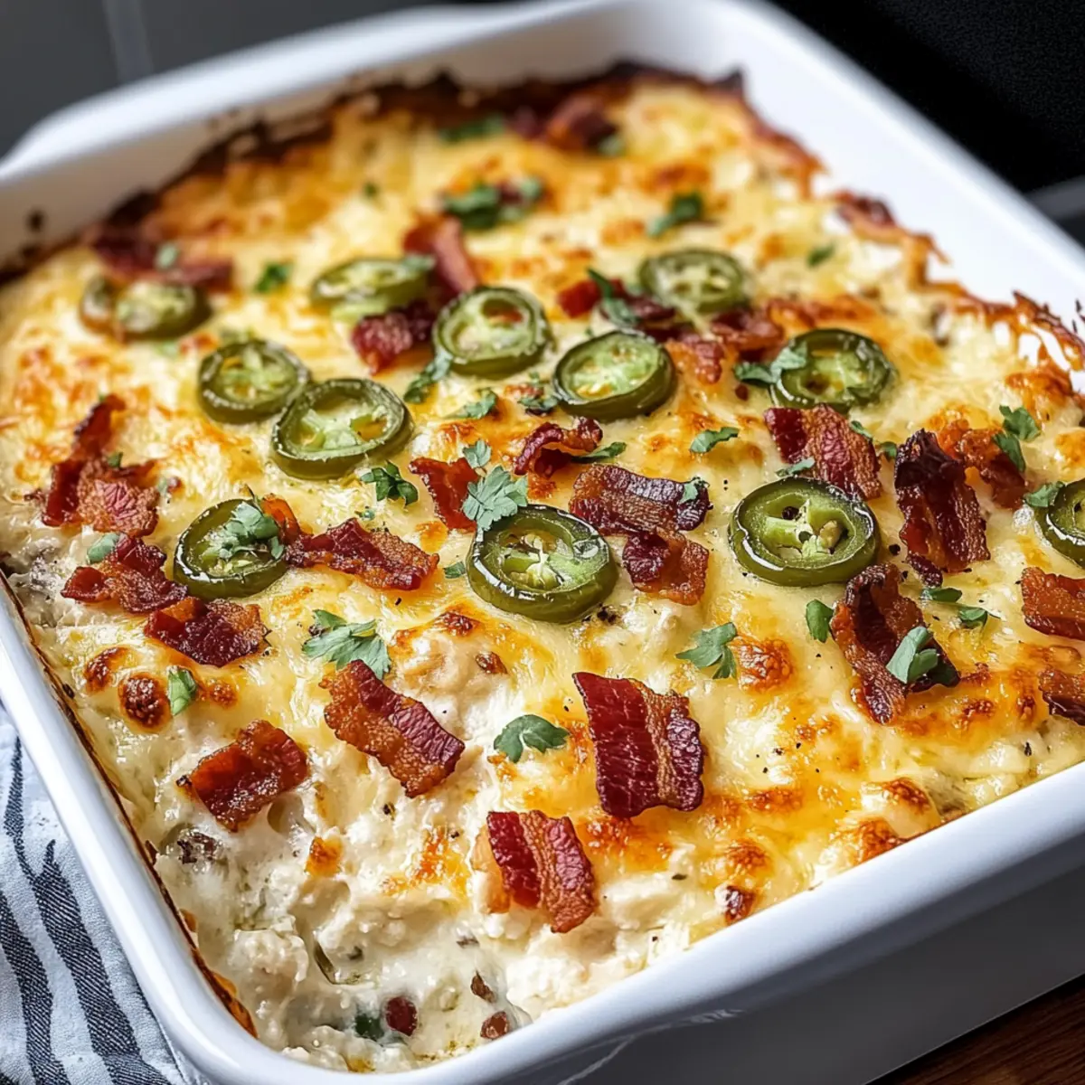 Keto Jalapeno Popper Chicken Casserole
