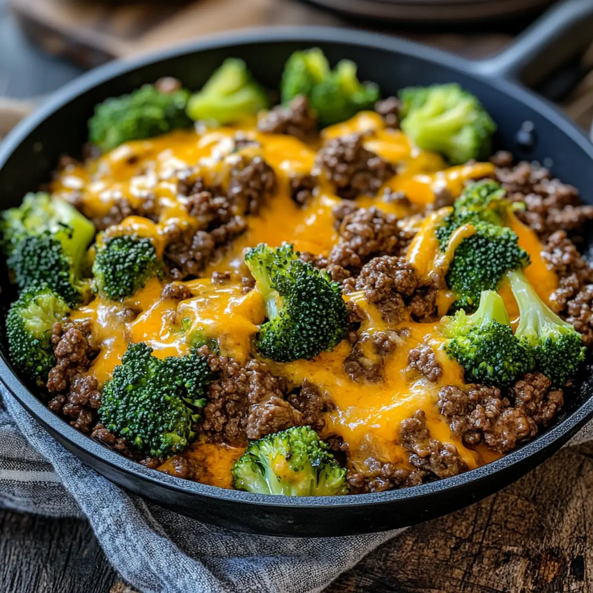 Ultimate Keto Hamburger Broccoli Skillet