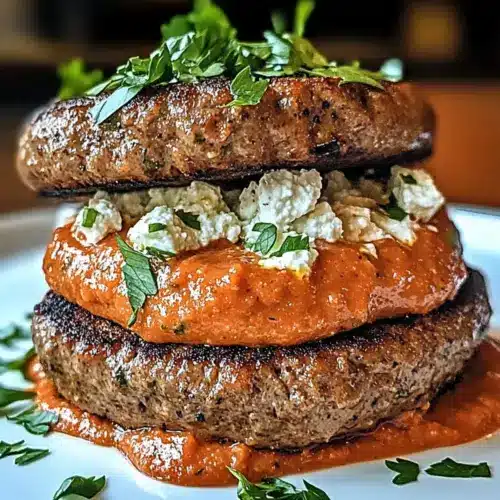 Keto Feta Burgers with Tomato Cream