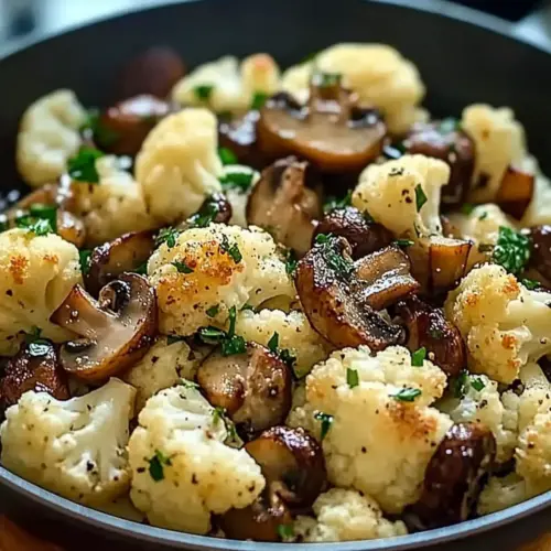 Garlic Cauliflower Mushroom Skillet