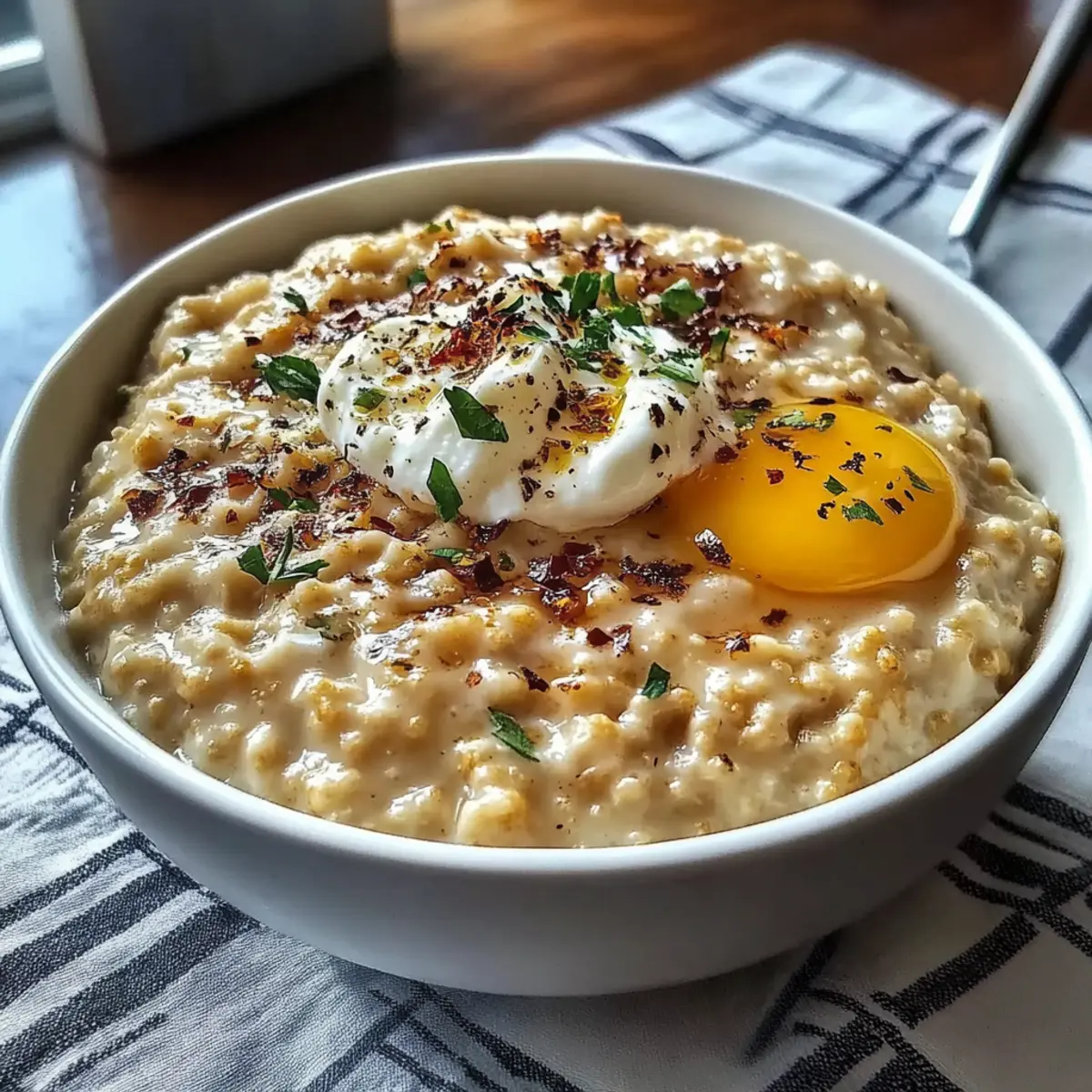 Creamy Savory Oatmeal Bowl