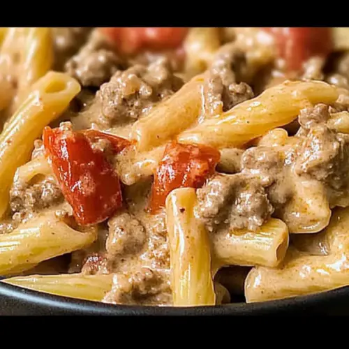 Creamy Rotel Pasta with Ground Beef