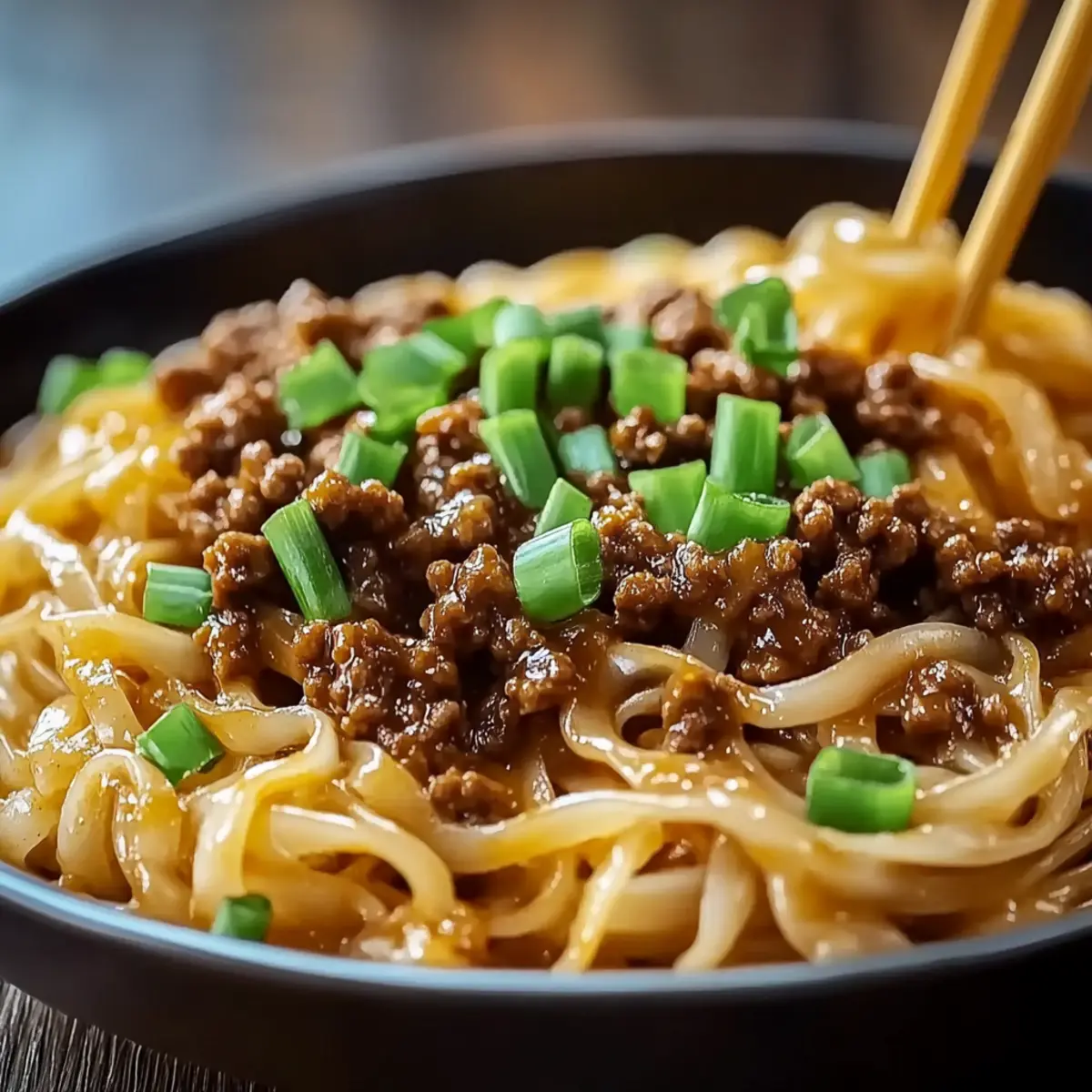 Mongolian Ground Beef Noodles