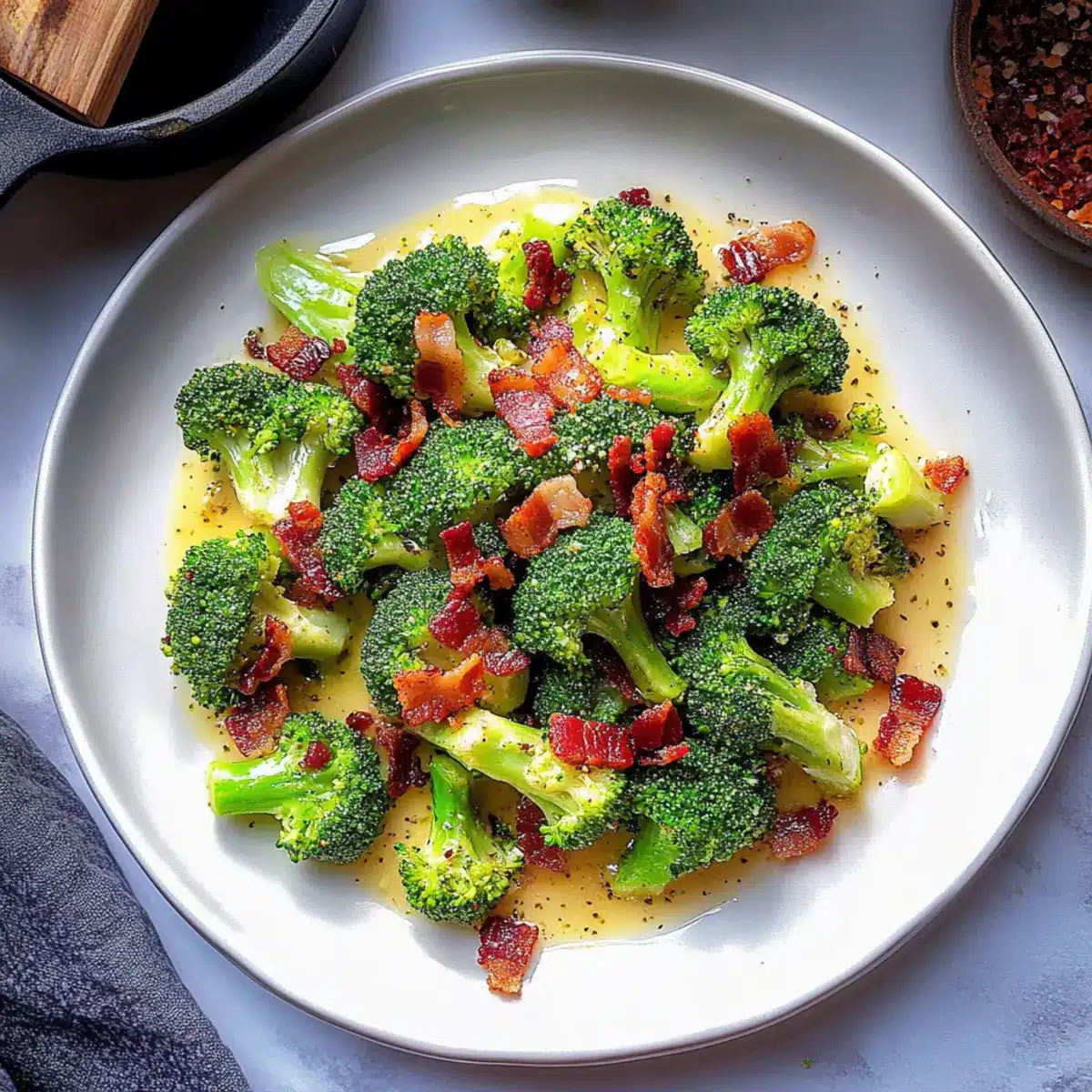 Broccoli With Garlic Sauce & Bacon