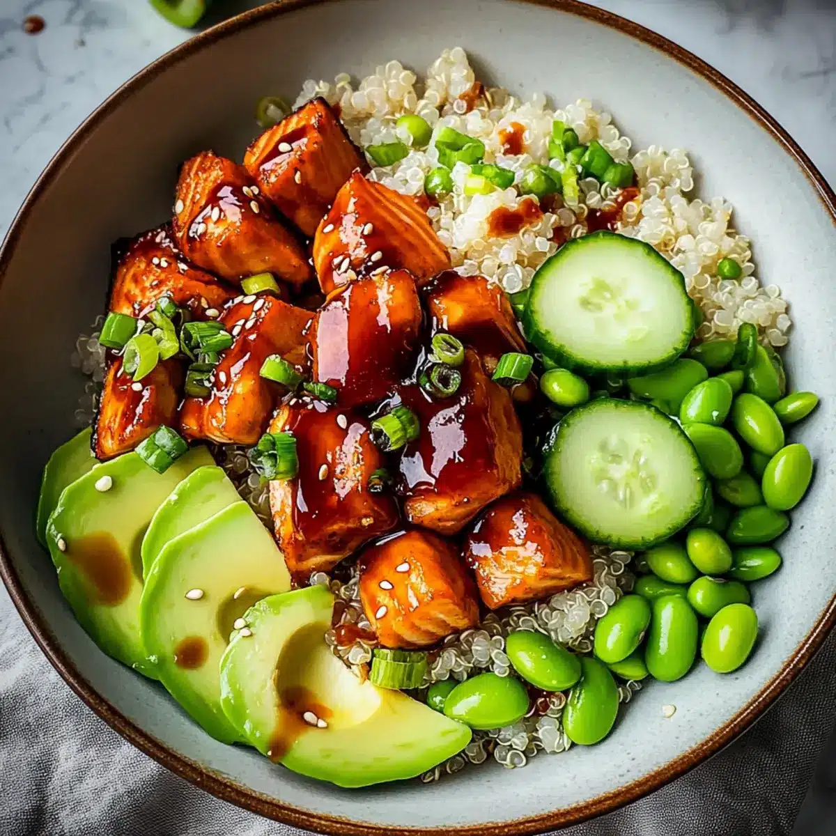 Honey Sriracha Salmon Bowls