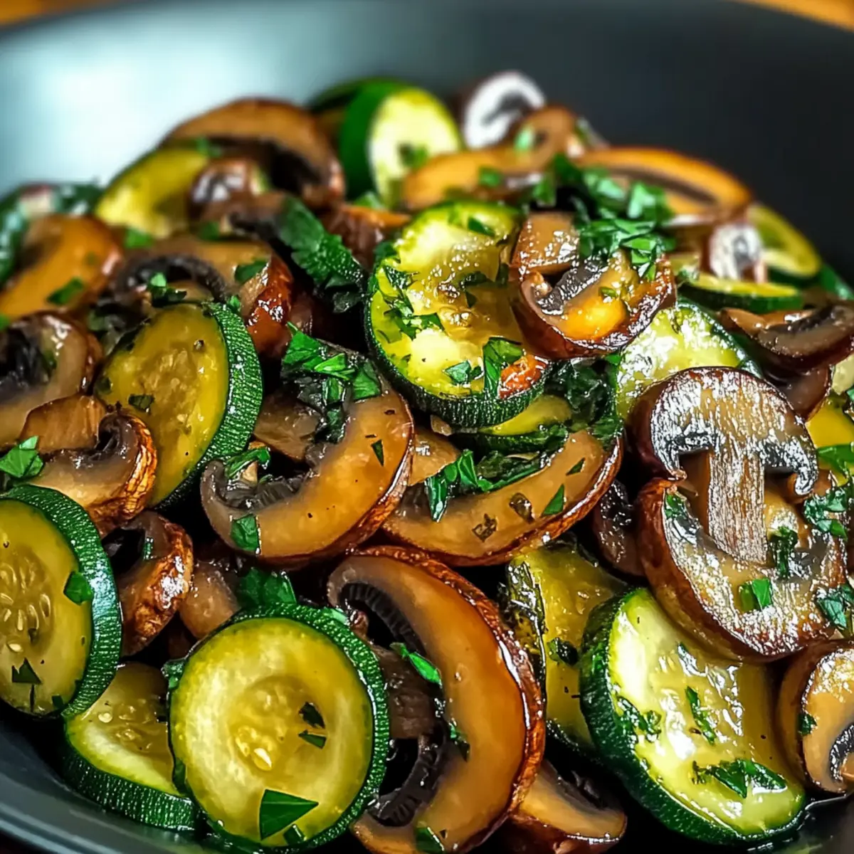 Sauteed Zucchini Mushrooms And Onions Delight