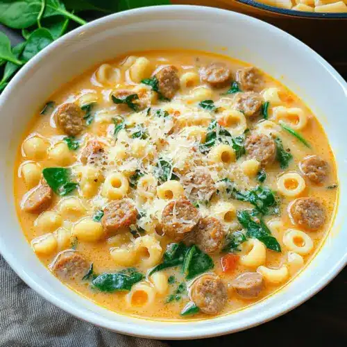 Creamy Parmesan Italian Sausage Ditalini Soup