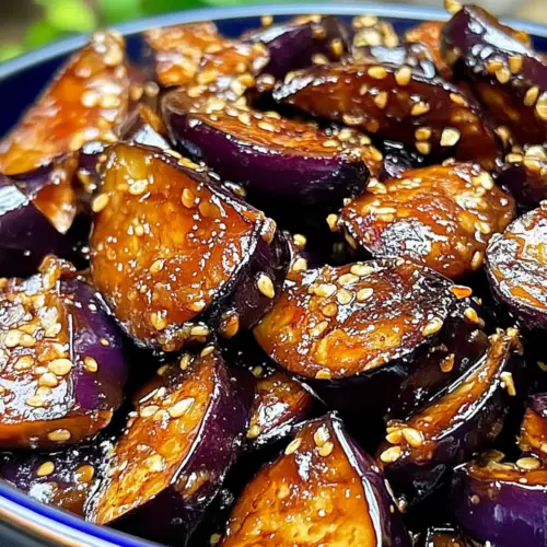 Sticky Garlic Eggplant