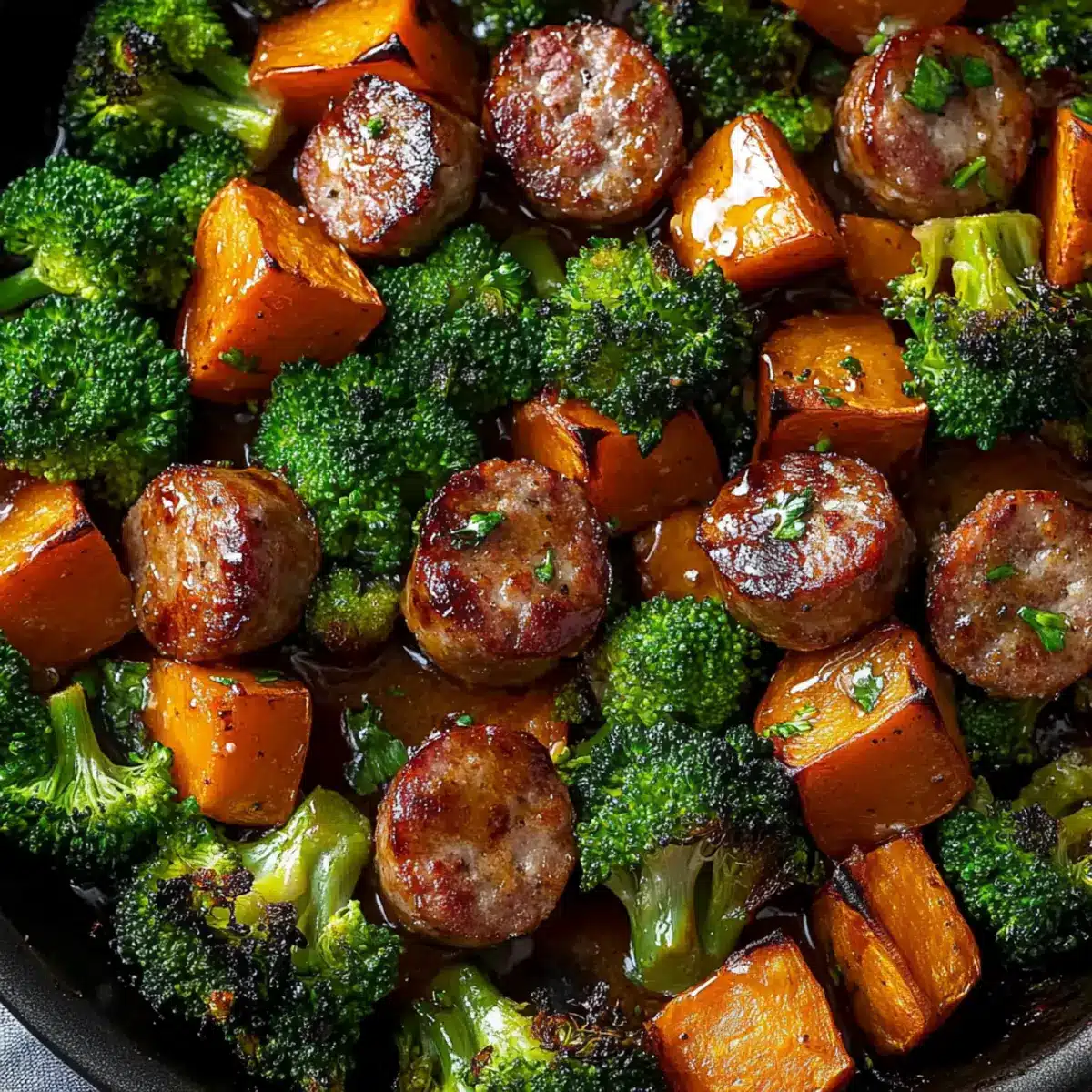Honey Garlic Sausage and Sweet Potato