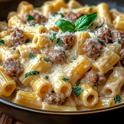Indulgent Creamy Italian Sausage Rigatoni