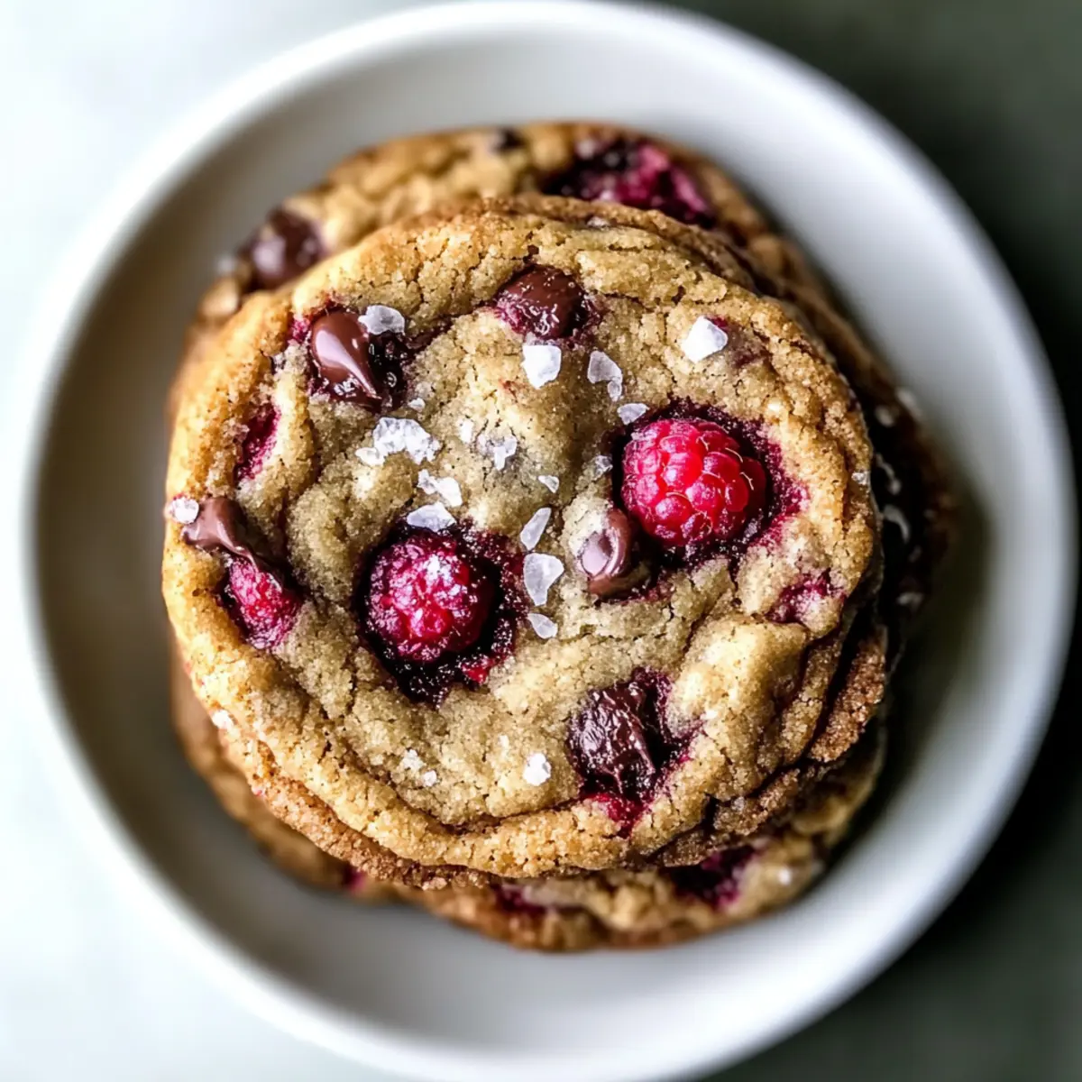 Brown Butter Raspberry Chocolate Chip Cookies
