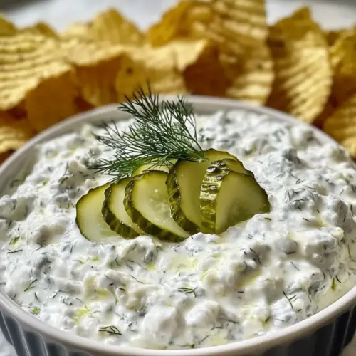 Dill Pickle Dip with Cottage Cheese