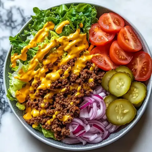 High Protein Cheeseburger Bowl