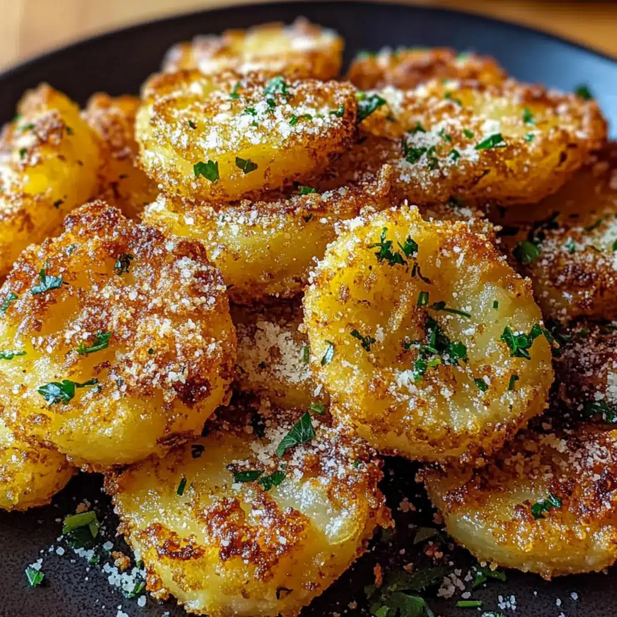 Crispy Garlic Butter Parmesan Smashed Potatoes