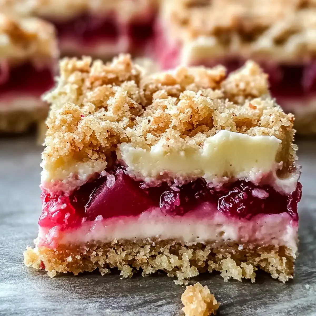 Creamy Rhubarb Cream Cheese Bars