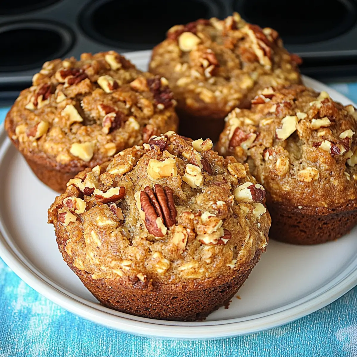 Crunchy Oatmeal Banana Muffins