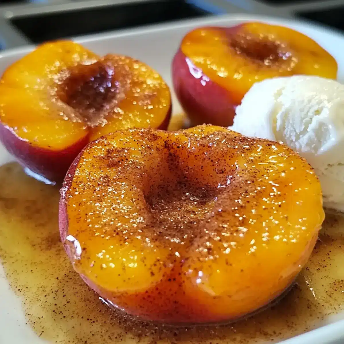 Cinnamon Sugar Baked Peaches
