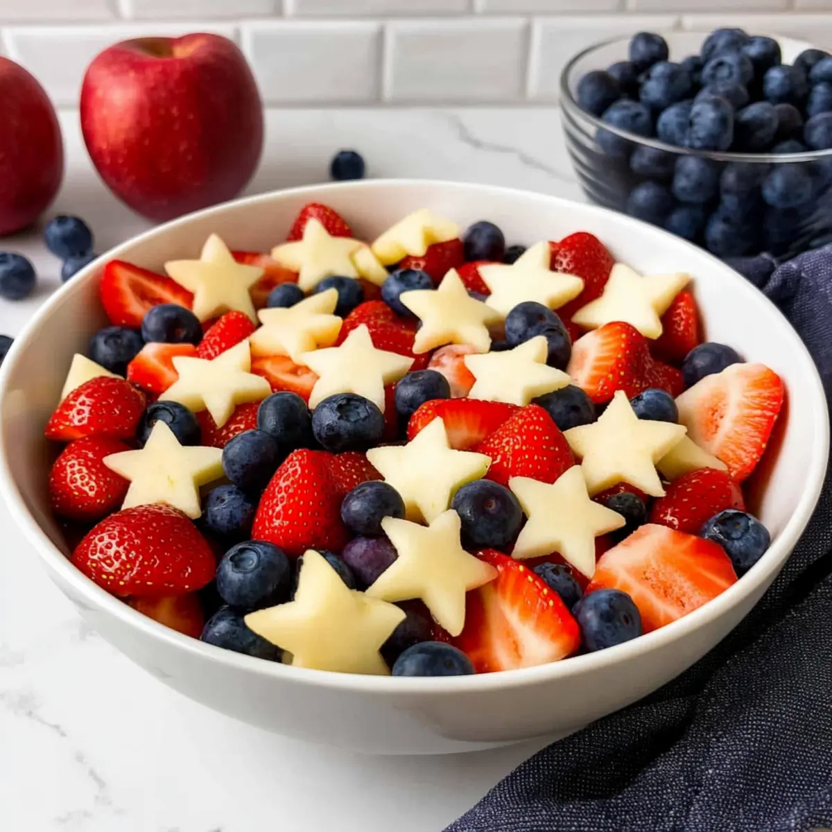 Simple Red White and Blue Fruit Salad