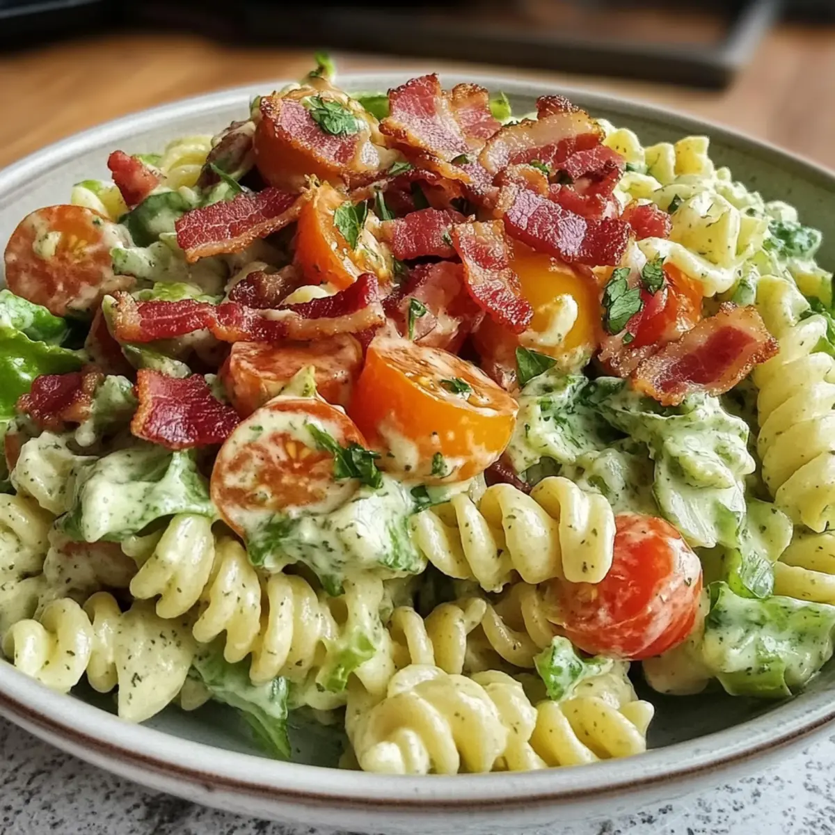 4th of July Creamy BLT Pasta Salad