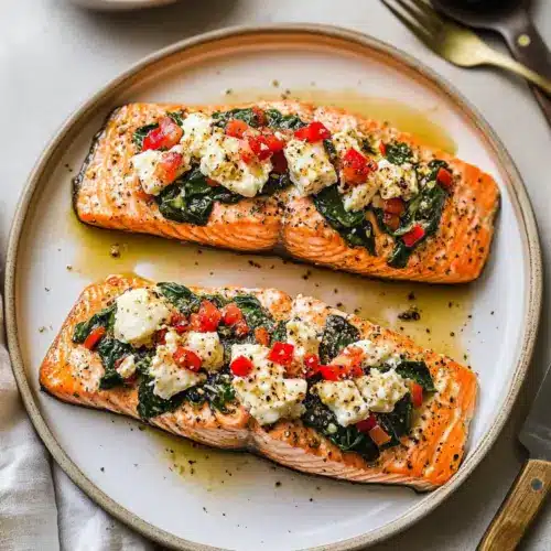 Stuffed Salmon With Spinach & Feta