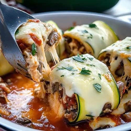 Mushroom Zucchini Lasagna Rolls