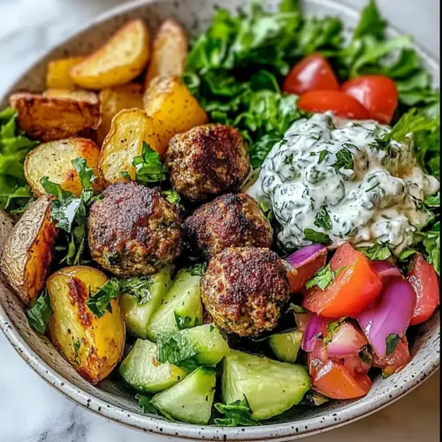 Greek Meatball Bowl