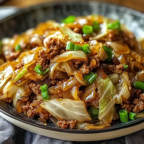 Mongolian Cabbage with Ground Beef