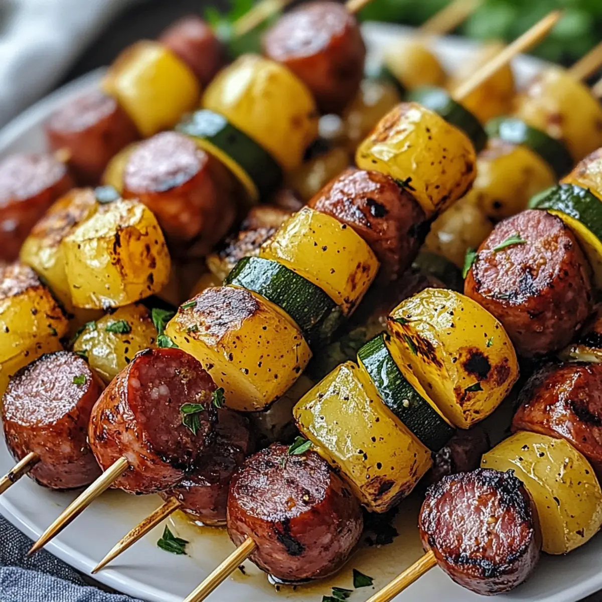 Cowboy Butter Kielbasa and Potato Skewers
