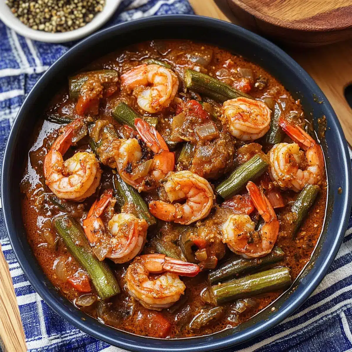 Smothered Okra With Shrimp