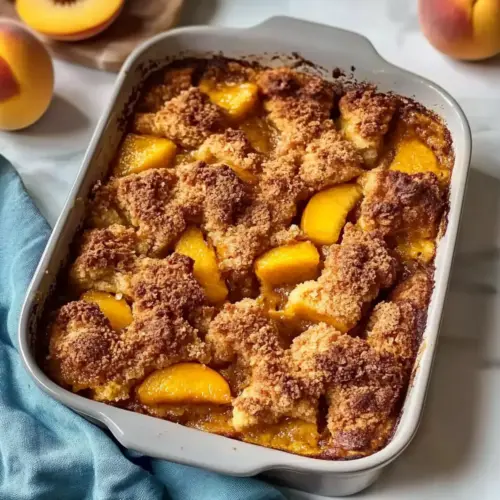 Peach Cobbler French Toast Bake