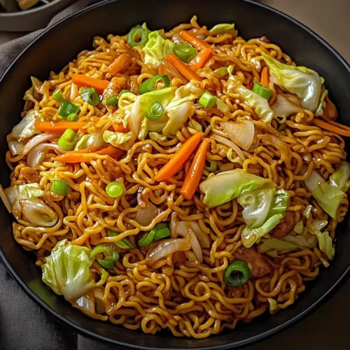 Japanese Yakisoba with Cabbage & Carrots