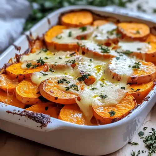 Homemade Garlic Butter Sweet Potato Bake