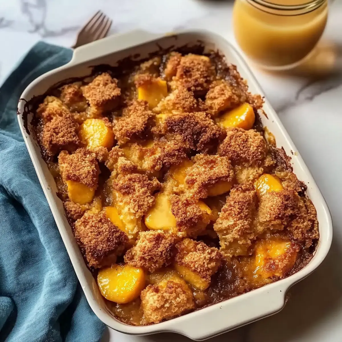 Peach Cobbler French Toast Bake