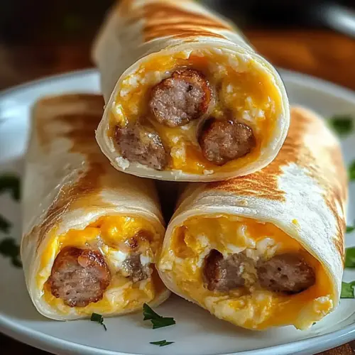 Cheesy Sausage Egg Breakfast Roll-Ups